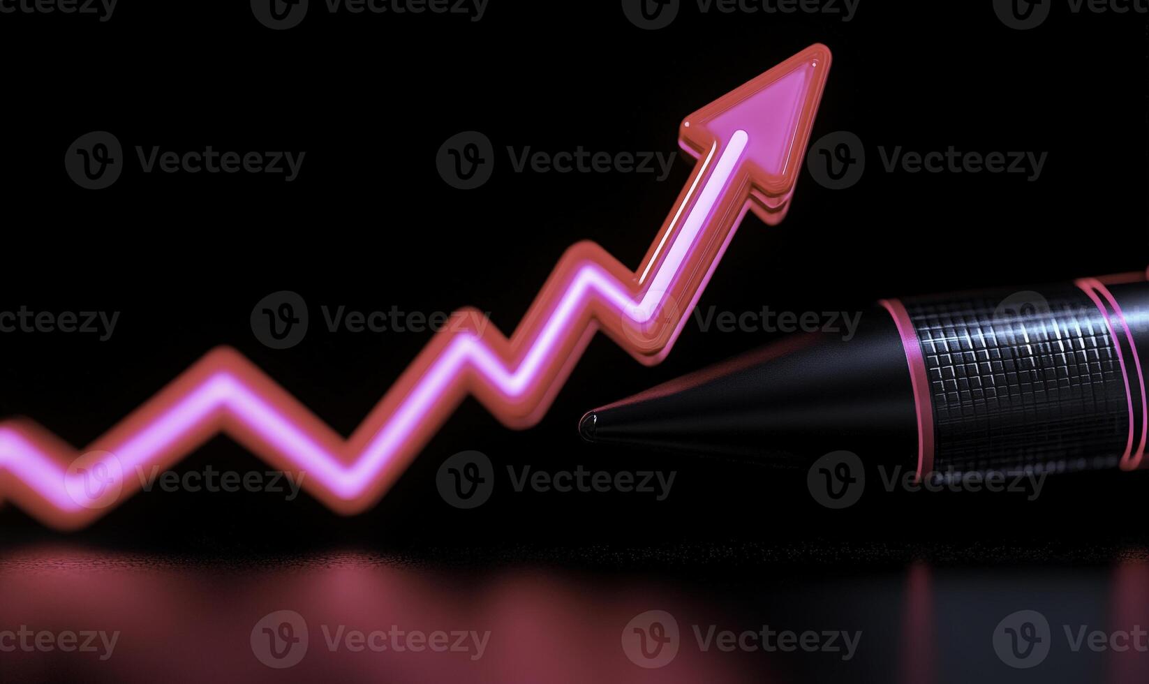 A graph is shown with a pink arrow photo