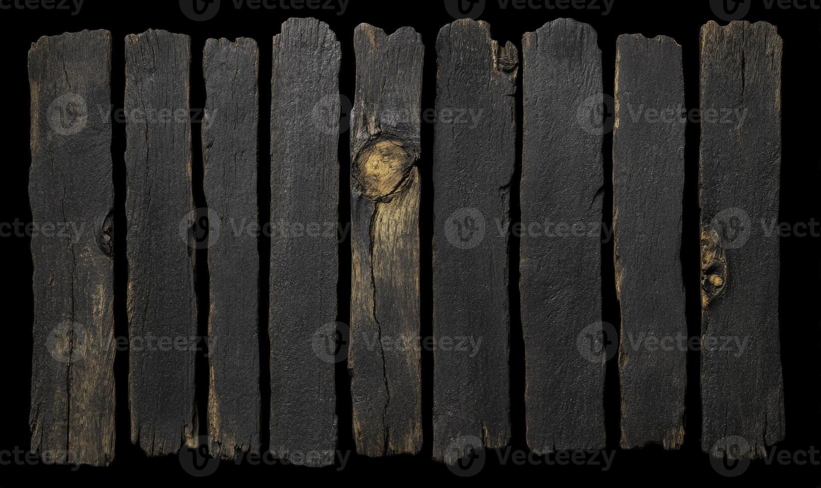 A wooden fence with a black background photo