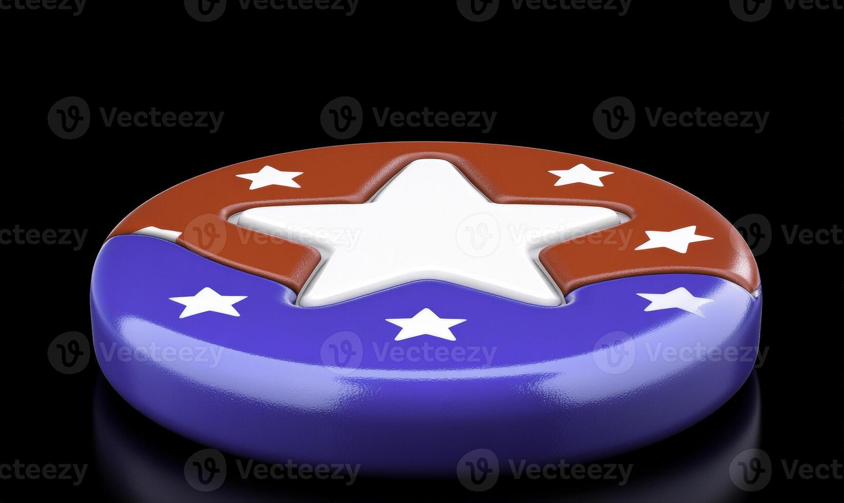 A button with a star and red, white and blue colors photo