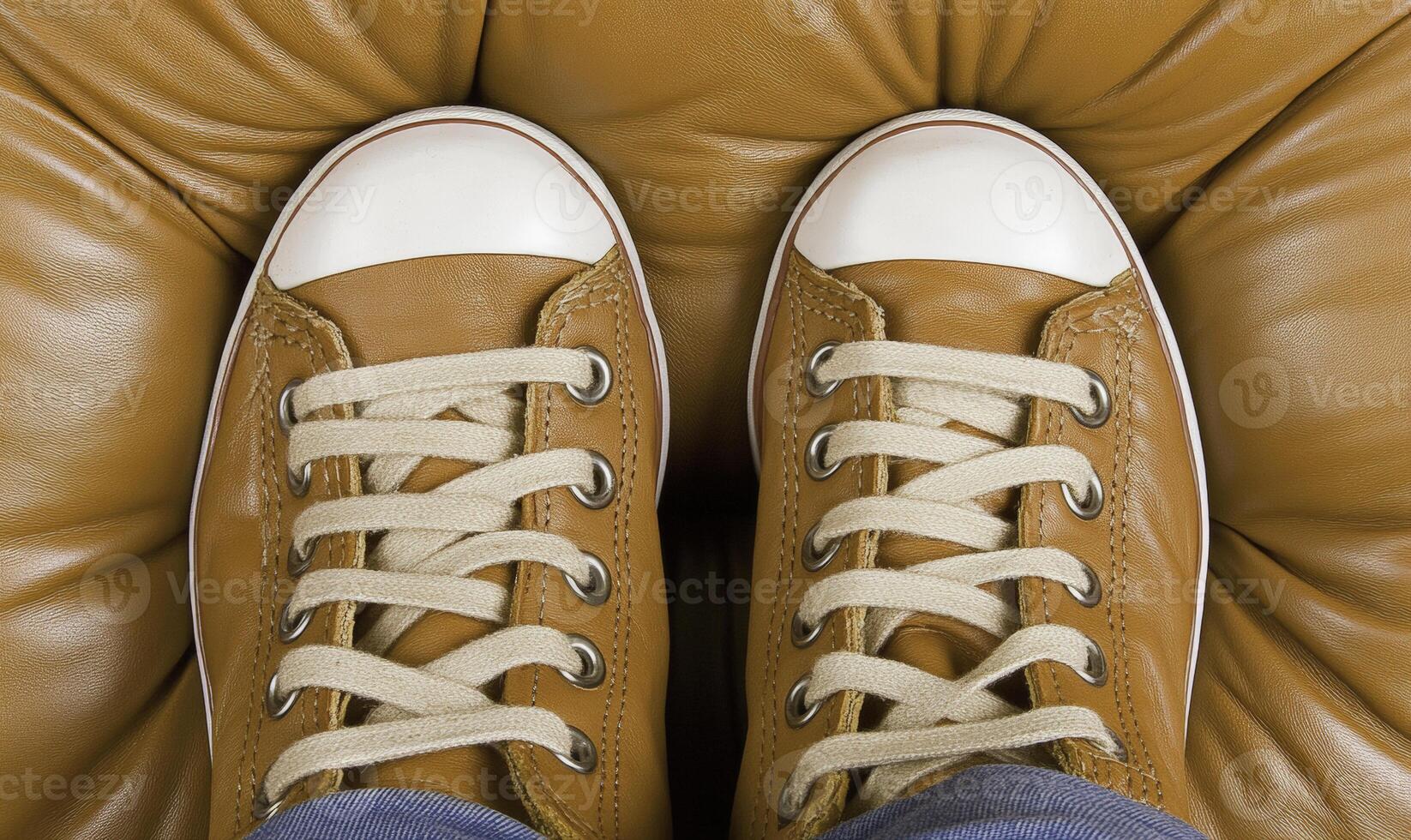A pair of brown shoes photo