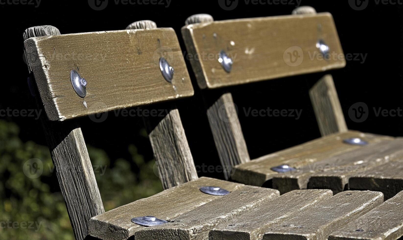 Two wooden benches photo
