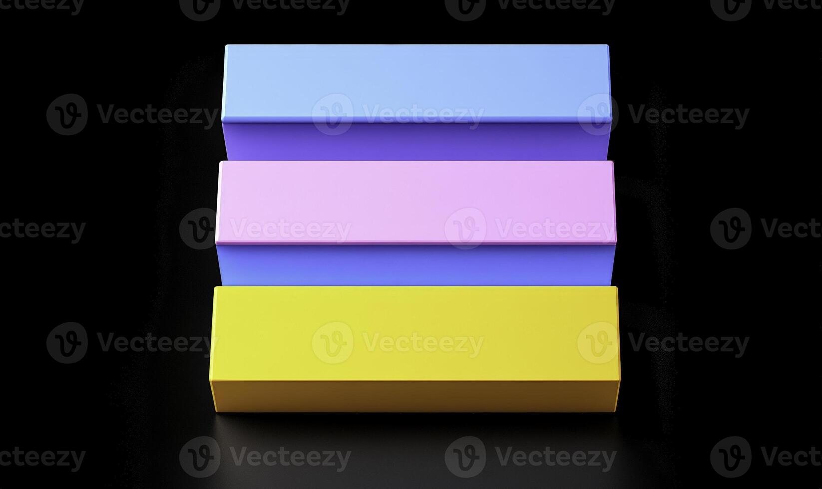 Colorful Minimalist Blocks Stacked on a Black Surface for Creative Design, Art, or Background Use in Various Projects and Presentations photo