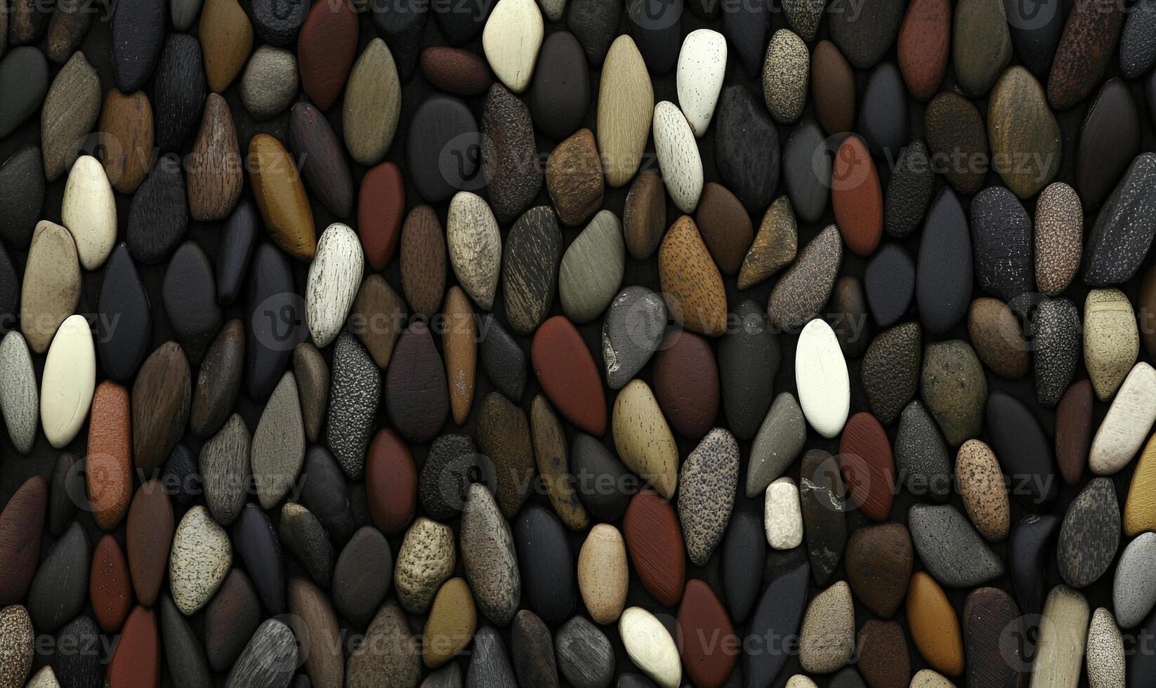 Colorful Pebbles and Smooth Stones Create a Unique Textured Background for Creative Projects and Nature-Inspired Designs in Earthy Tones photo