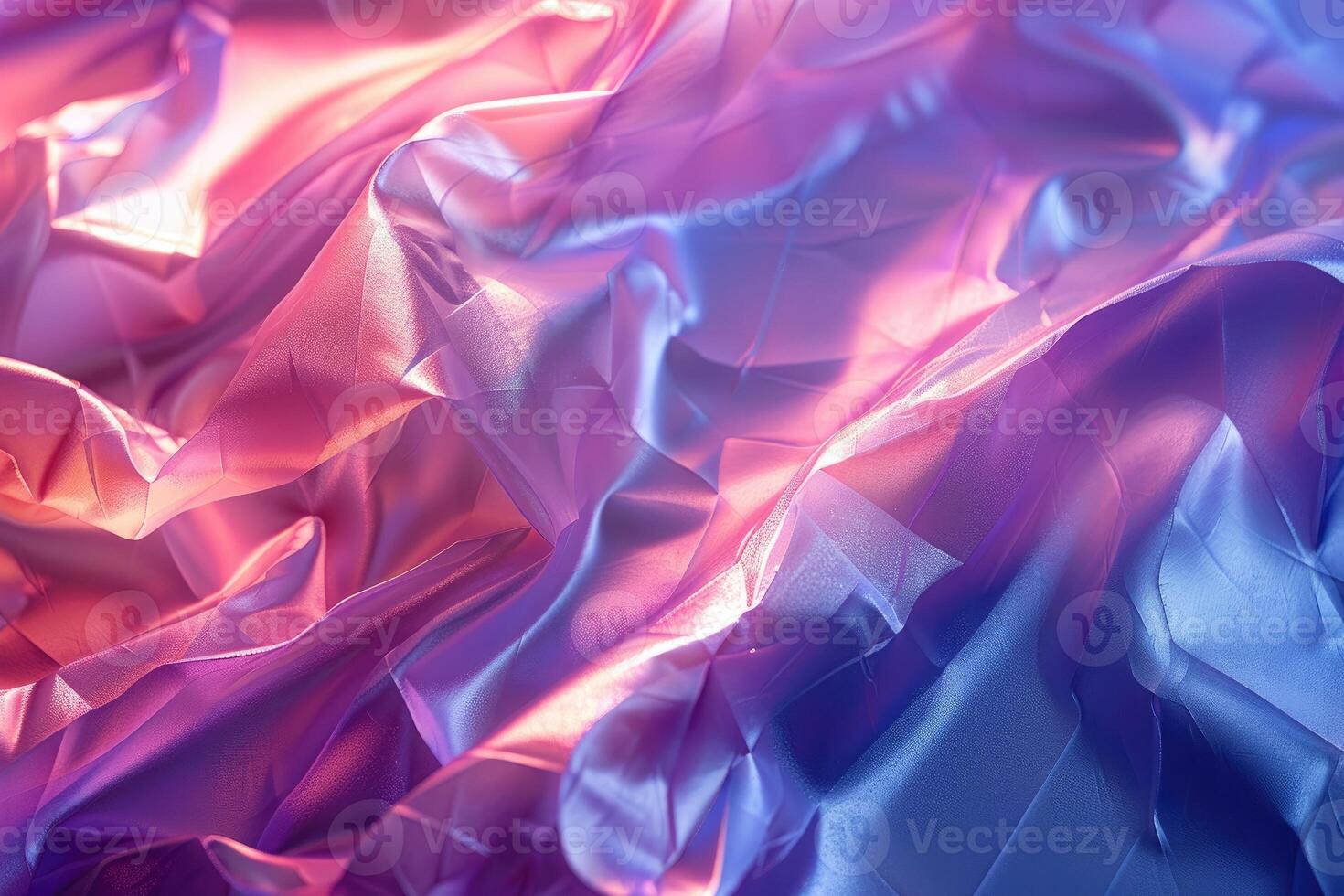 Abstract Draped Fabric Shimmers in Pink and Blue Hues photo