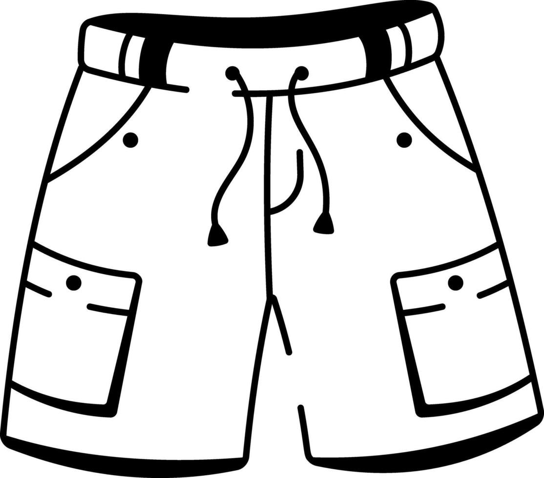 A hand drawn icon of shorts vector