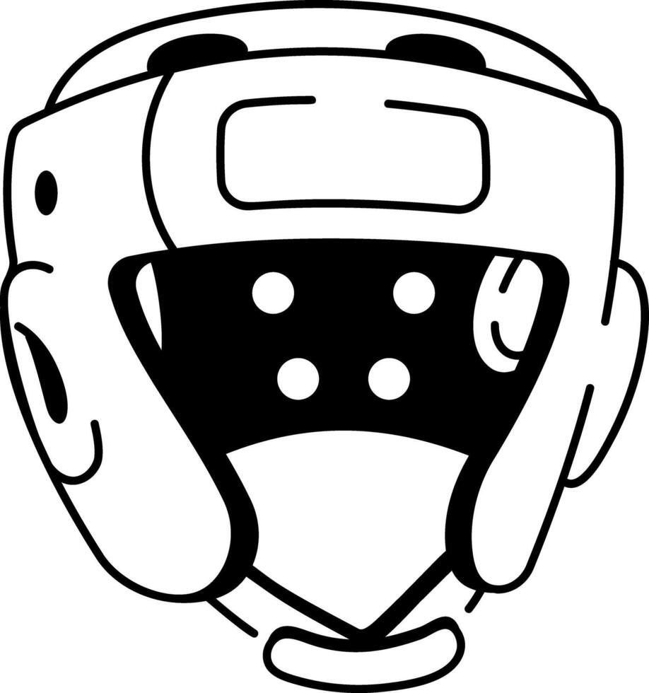 A sketchy style icon depicting a boxing helmet vector