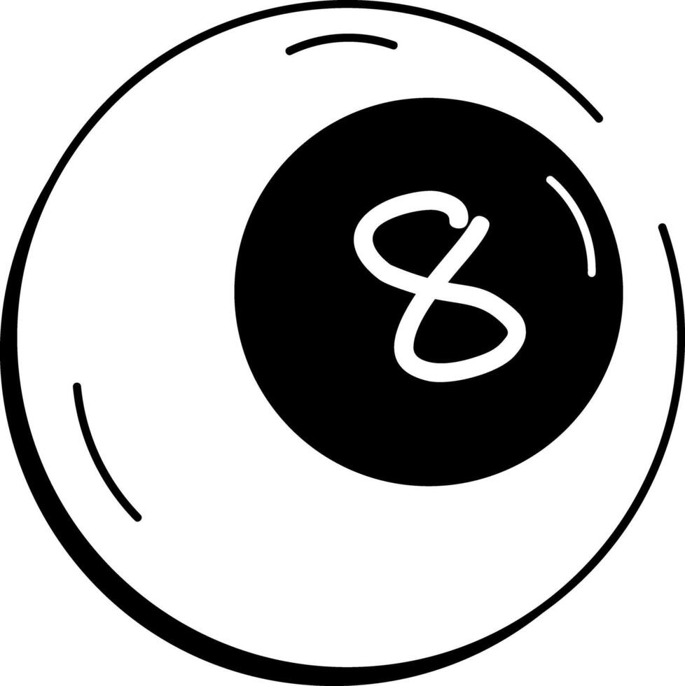 A sketchy style icon of the billiard ball vector