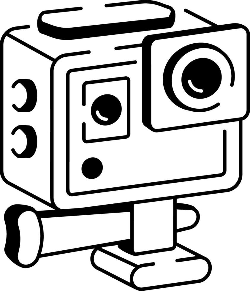 Doodle style icon of sports camera vector