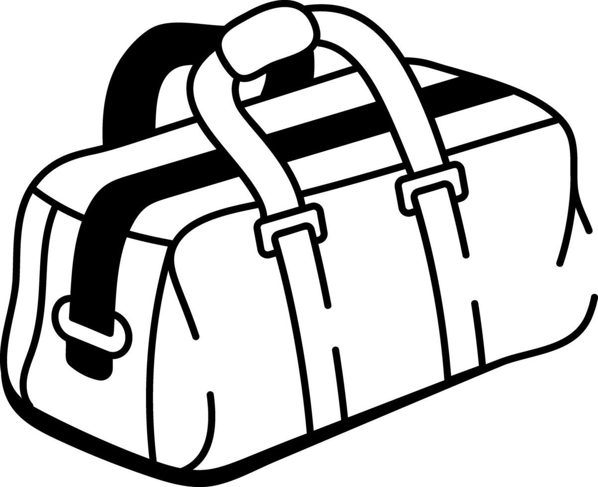 Doodle style icon of a gym bag vector