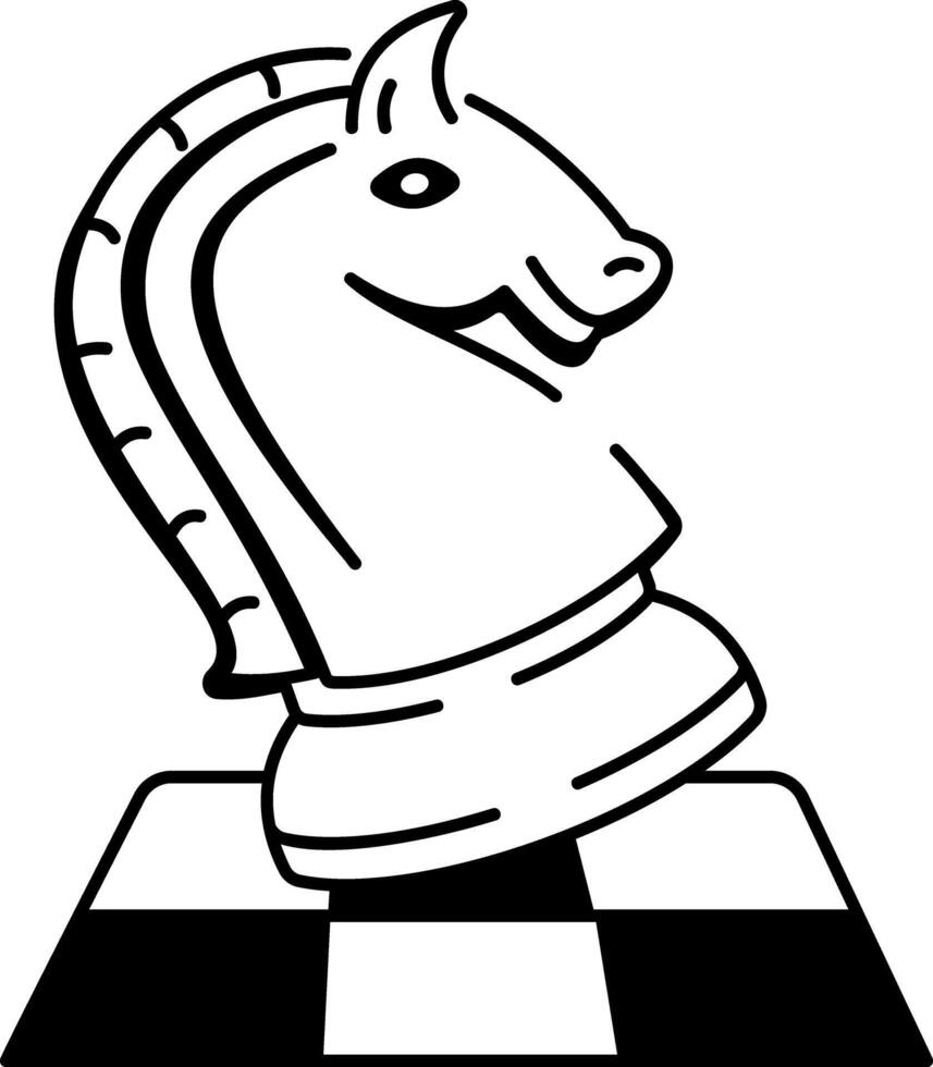 Sketchy style icon of chess knight vector