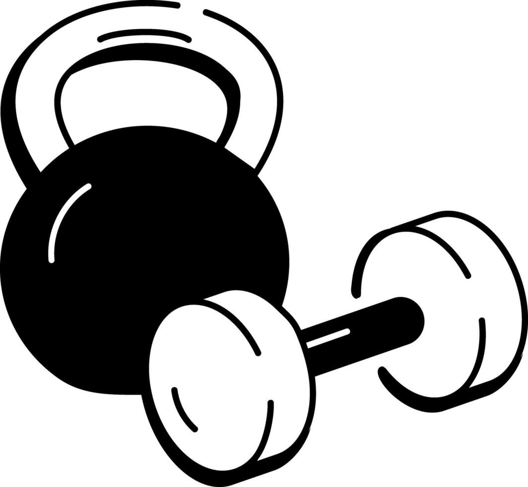 Hand drawn style icon of gym weight vector
