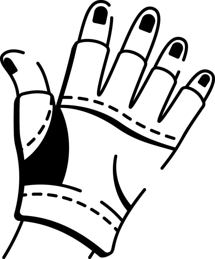 Hand drwan style icon of fingerless gloves vector