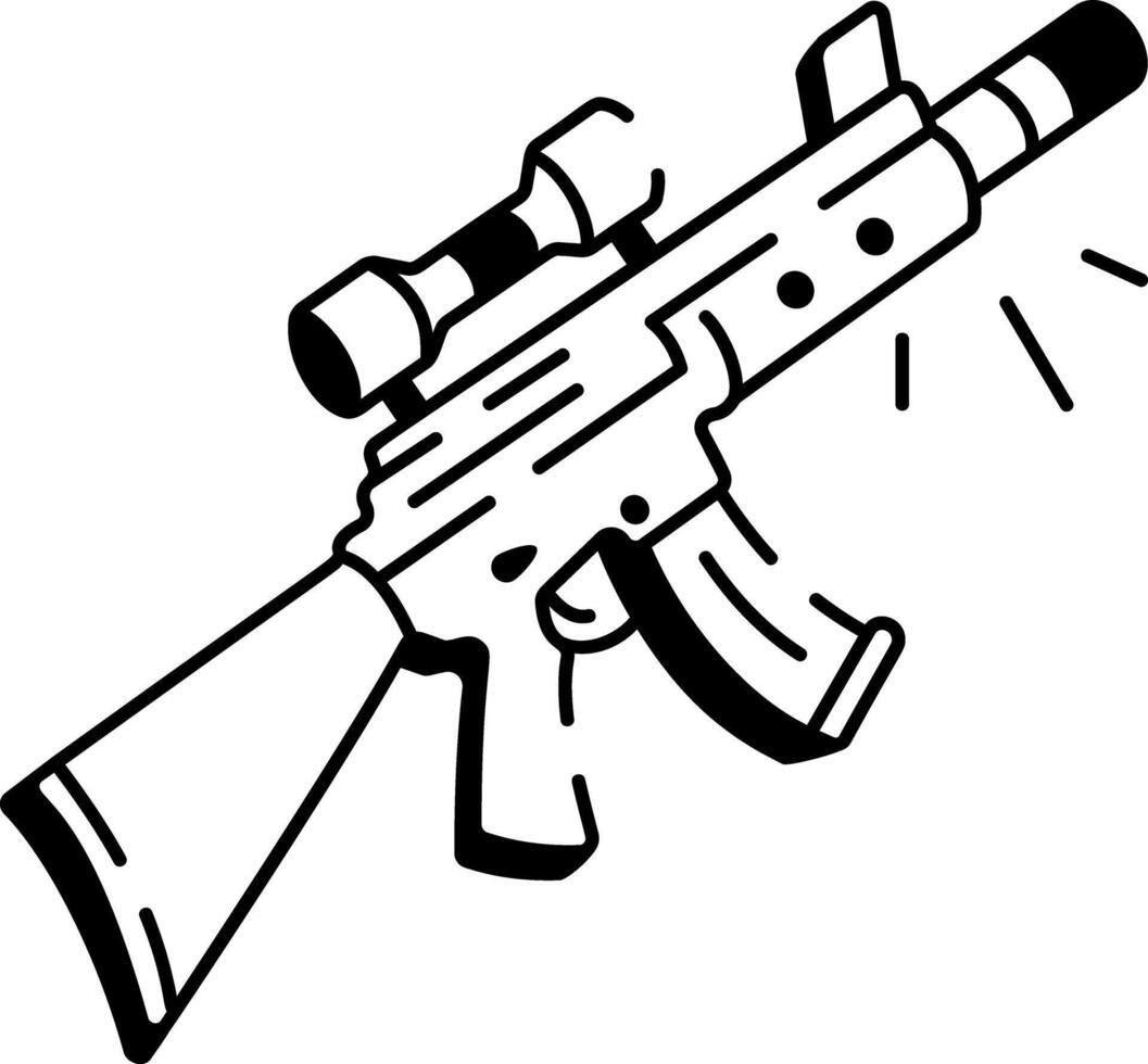 A hand drwan style icon of riffle vector