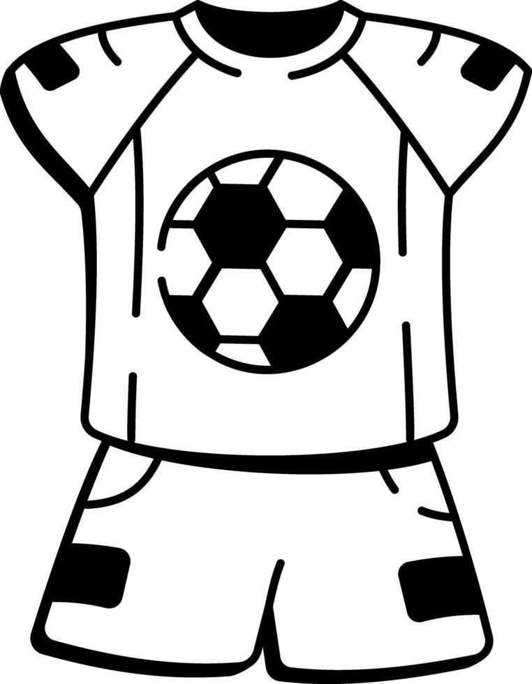 A hand drawn icon of a sports jersey vector