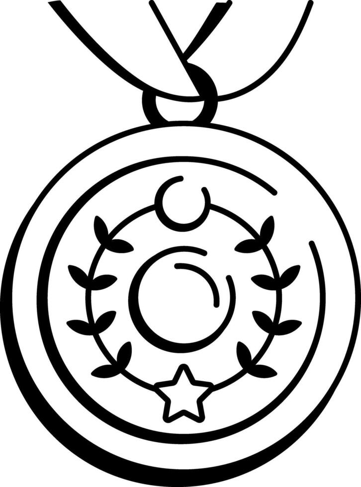 A hand drawn icon of a sports medal vector