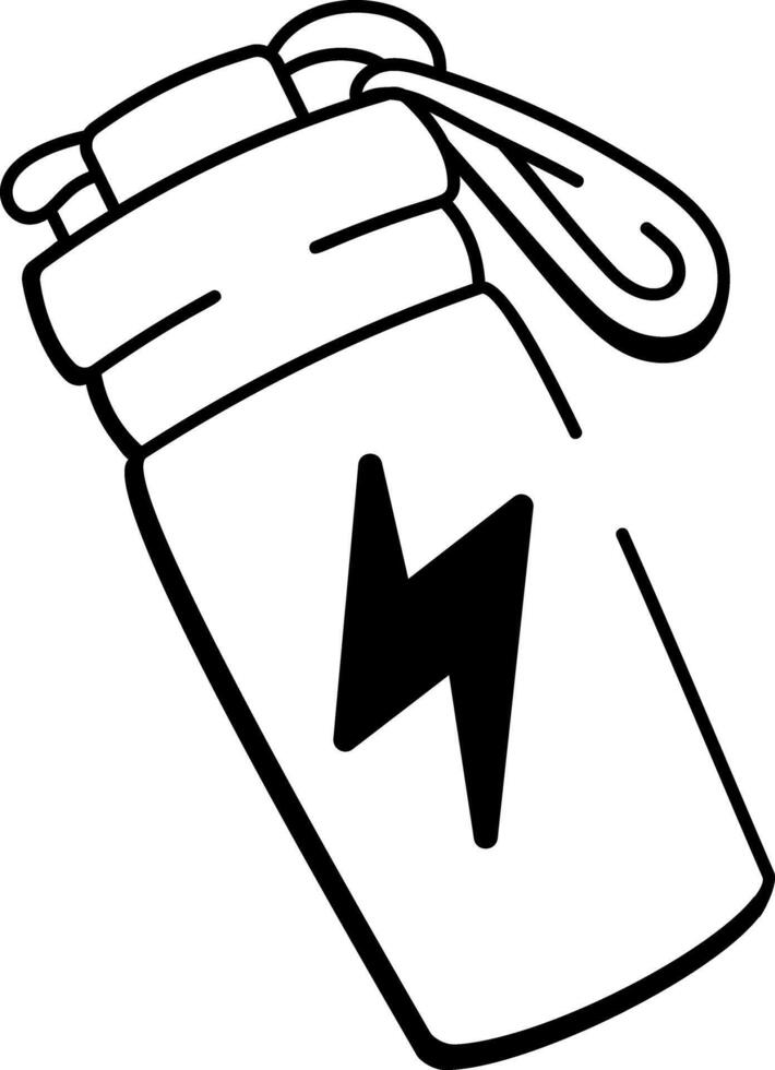 Sketchy style icon of protein shaker vector