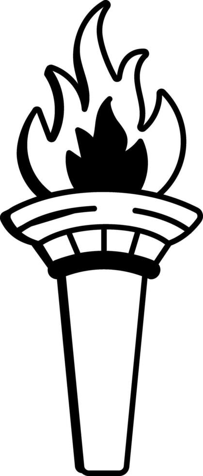 Hand drawn style icon of olympic flame vector