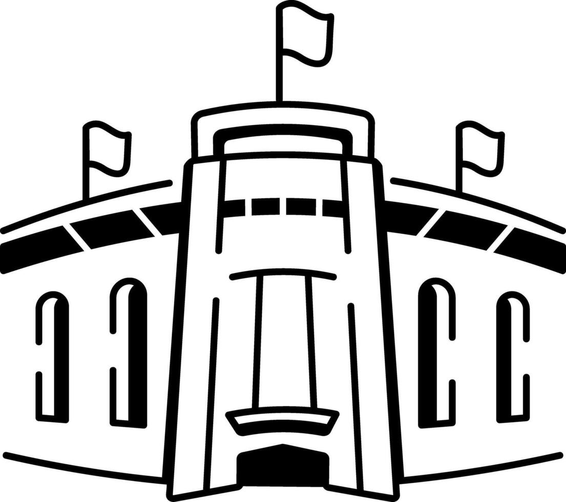 A hand drawn style icon of stadium vector