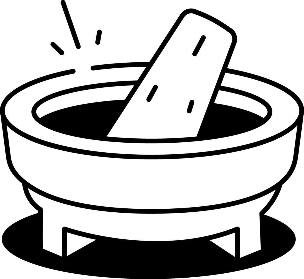A hand drawn style icon of a grinding stone vector
