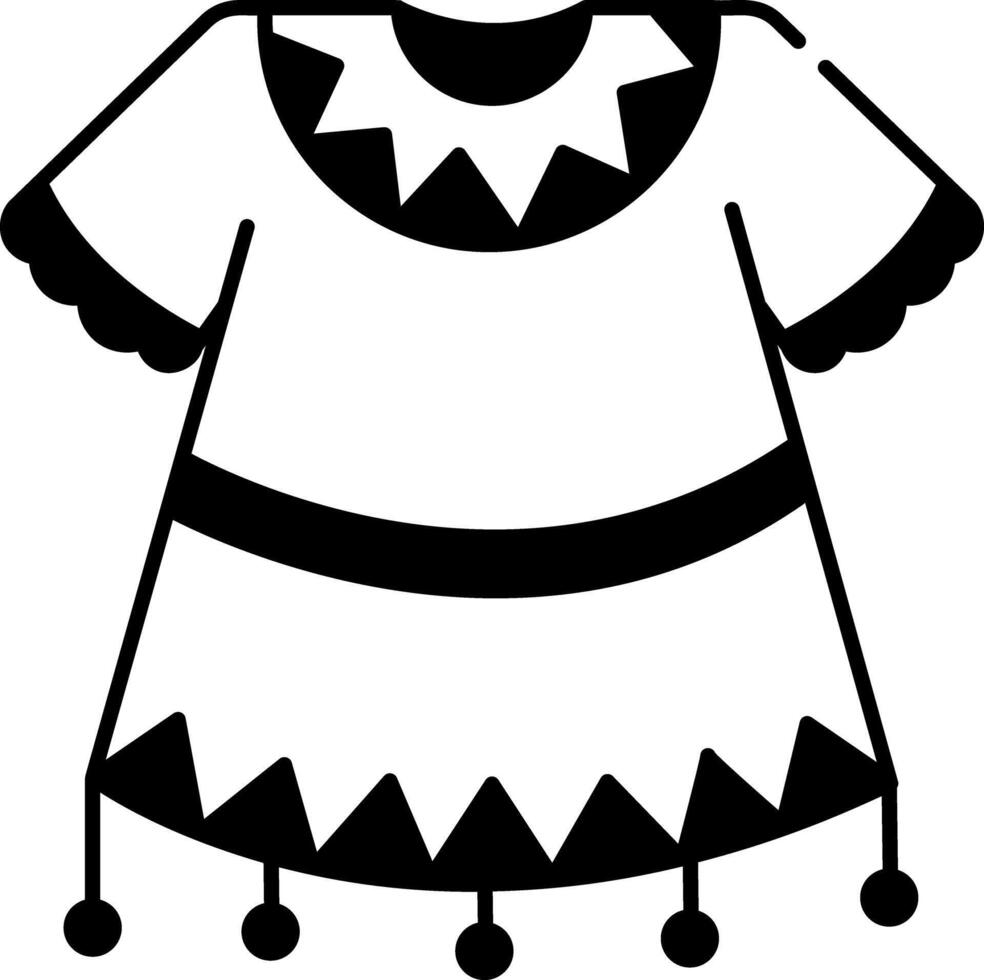 A doodle style icon of a mexican dress vector