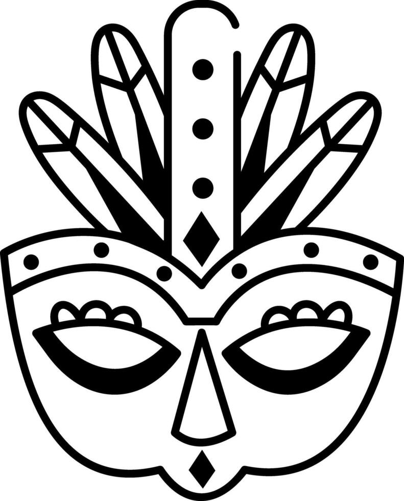 A hand drawn style icon of mexican mask vector