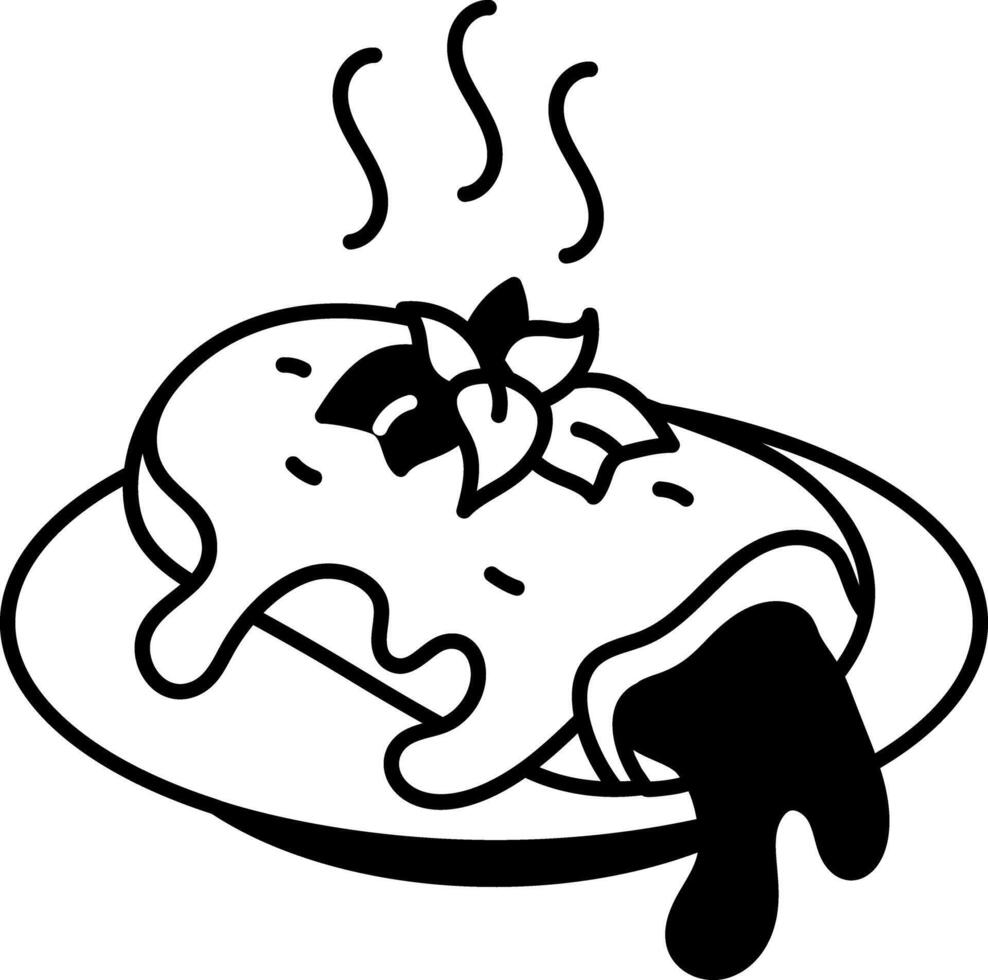 A hand drawn style icon of enchiladas dish vector