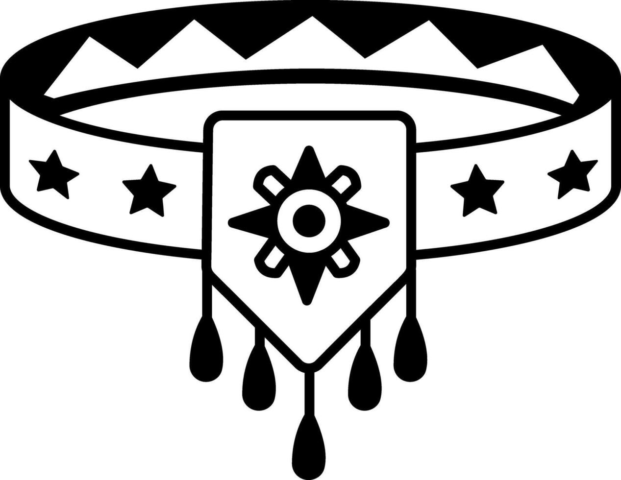 A doodle style icon of a native headband vector