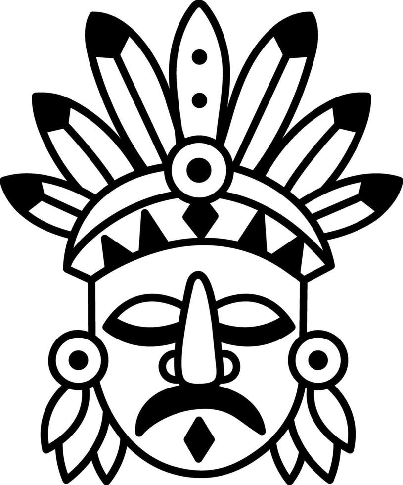 A hand drawn icon of a native mas vector