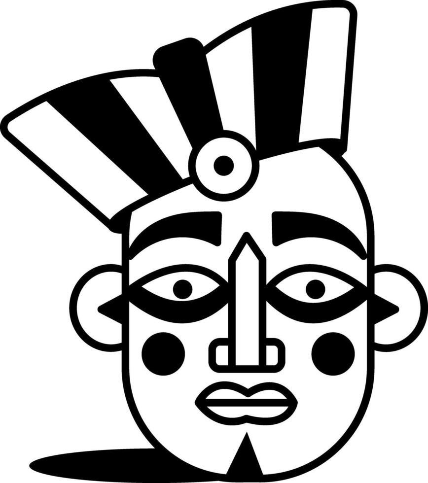 A hand drawn icon showing mayan face vector