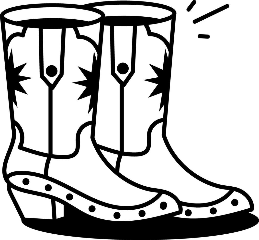 Mexican shoes icon in hand drawn style vector