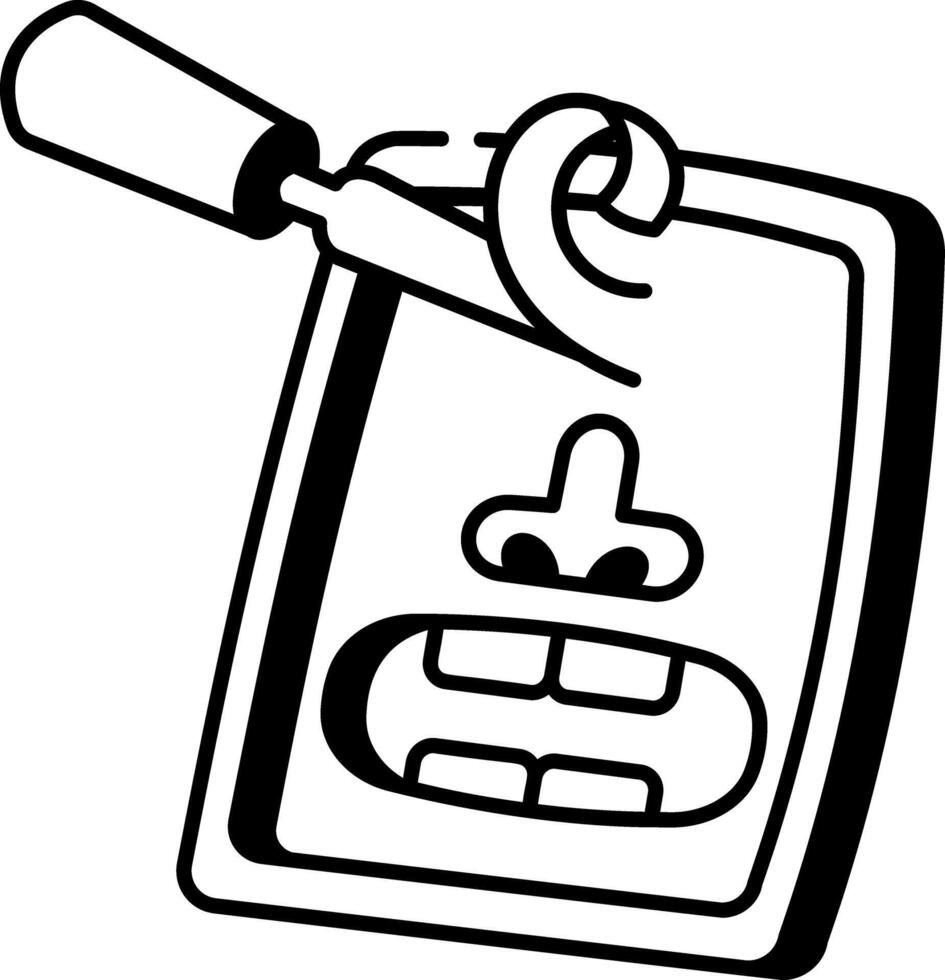 Carving mask icon in hand drawn style vector