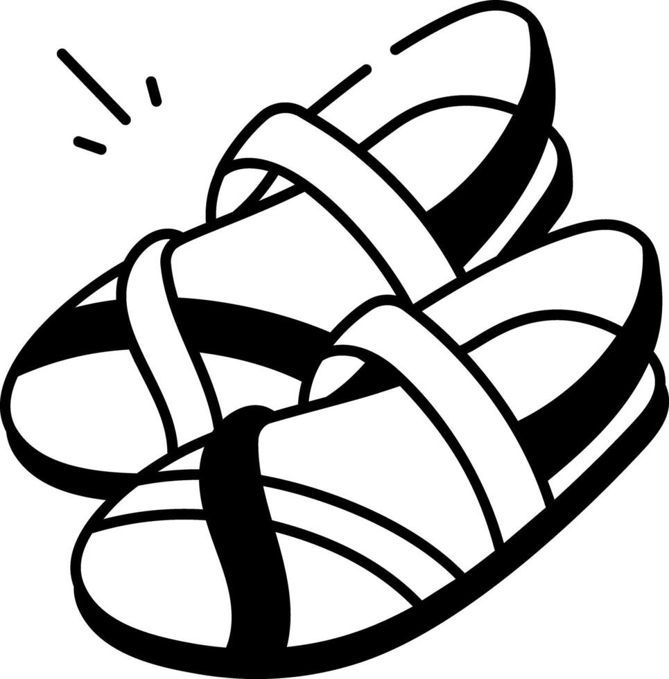 A hand drawn icon of mexican sandals vector