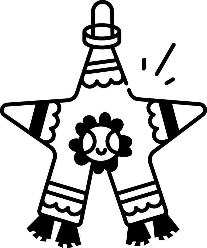 Mexican pinata icon in hand drawn style vector
