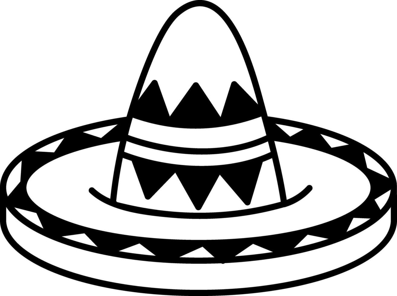 A doodle style icon of a sombrero hat vector