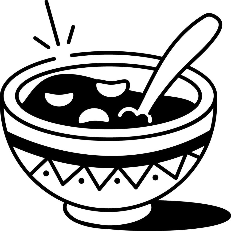 Mexican beans dish icon in doodle style vector