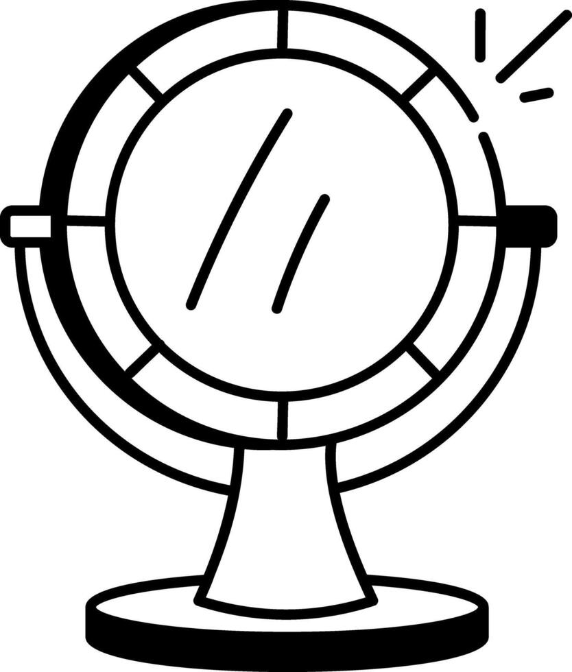 A beautiful vanity mirror icon in hand drawn style vector
