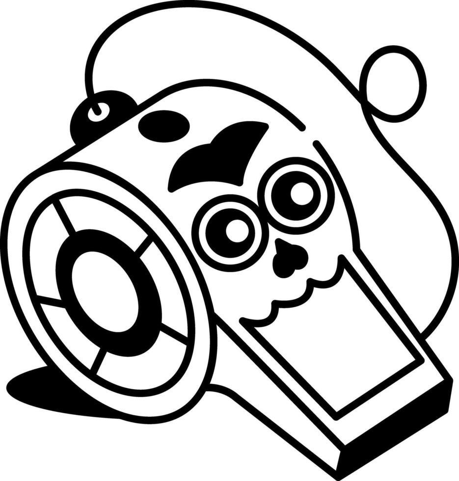 A doodle style icon of a mexican whistle vector