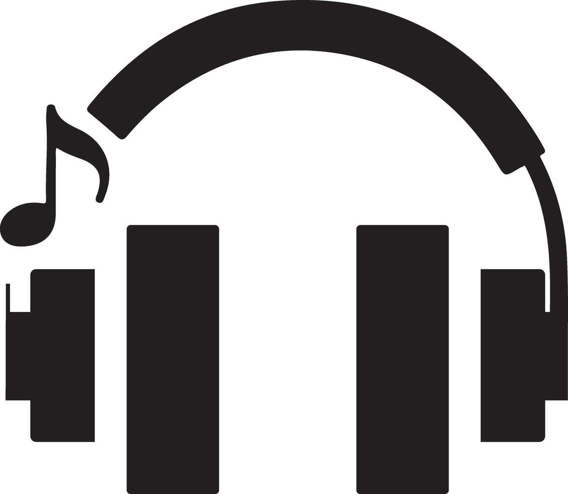 Headphone icon for illustration.Headphone sign and symbol black color. Design element suitable for website, print design or app. vector