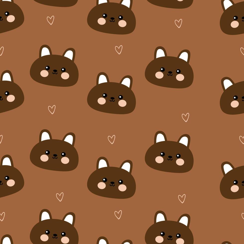 Seamless pattern with cute cartoon chocolate rabbits , for fabric prints, textiles, gift wrapping paper. children's flat vector
