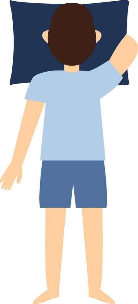 Man Sleeping Position Illustration with Flat Design. vector