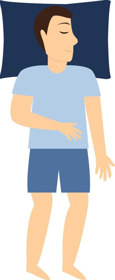 Man Sleeping Position Illustration Isolated on White Background vector