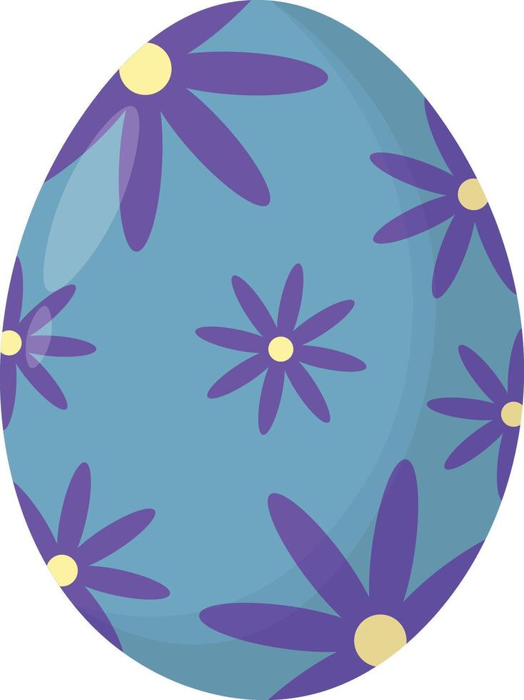 Easter Egg with Floral Pattern Design vector
