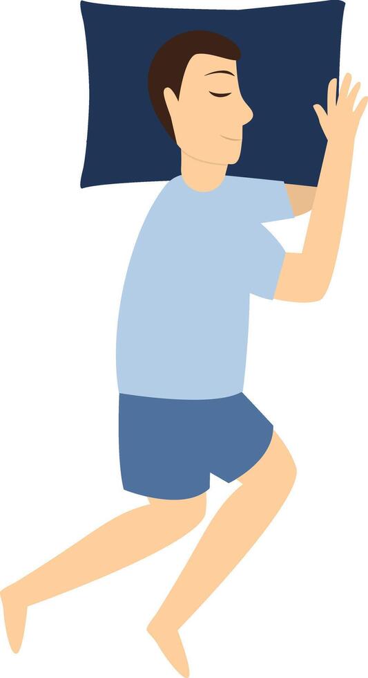 Man Sleeping Position Illustration. vector