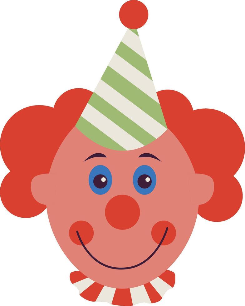 Funny Clown Mask Clipart in Flat Design vector