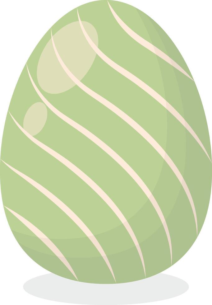 Green Easter Egg in Simple Design. vector