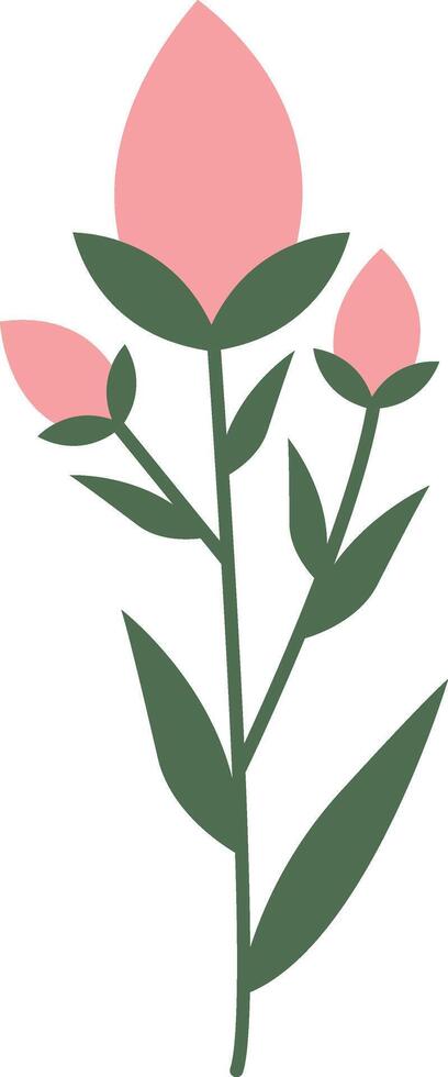 Pink Flower Illustration in Cartoon Design. vector