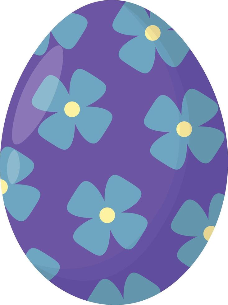 Easter Egg in Floral Design Concept vector