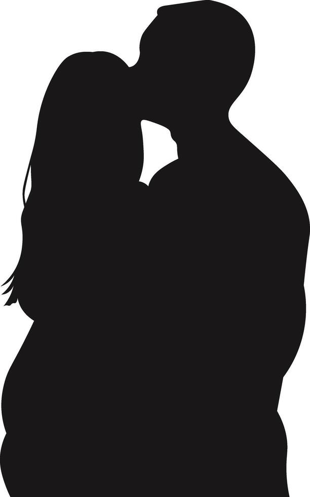 Pregnant Lady Silhouette in Flat Design vector