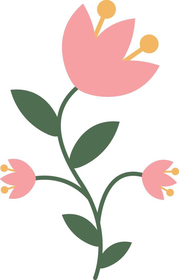 Pink Flower Illustration in Flat Shape vector