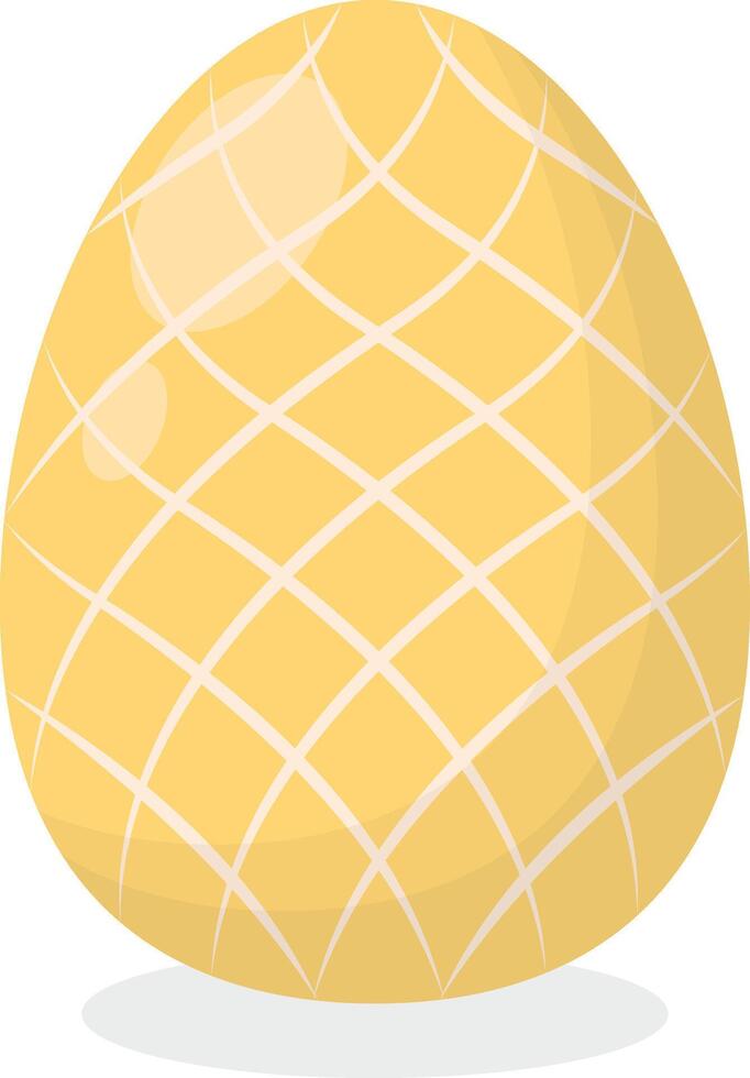 Yellow Easter Egg with Minimalist Decoration Style vector